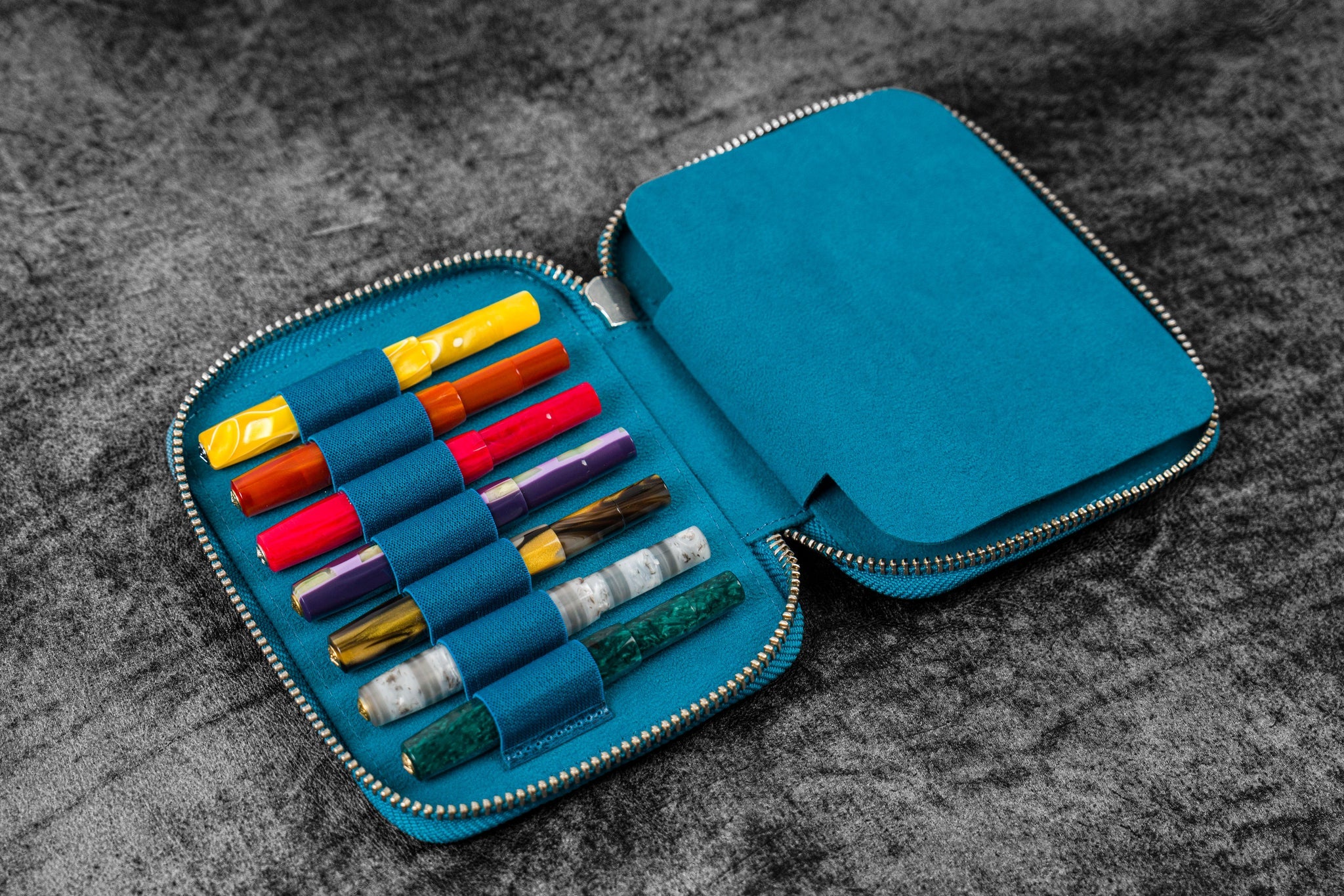 Collector Pen Case for 14 Kaweco Pens - Crazy Horse Ocean Blue