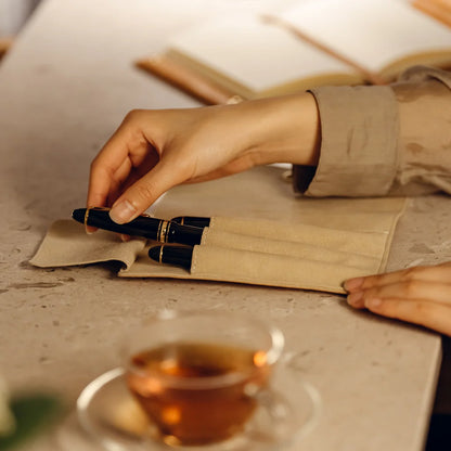 3-Slot Roll Pen Case (Tochigi Leather)