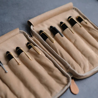 10-Slot Zip Pen Case (Tochigi Leather)
