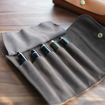 5-Slot Roll Pen Case (Tochigi Leather)