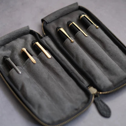 6-Slot Zip Pen Case (Tochigi Leather)
