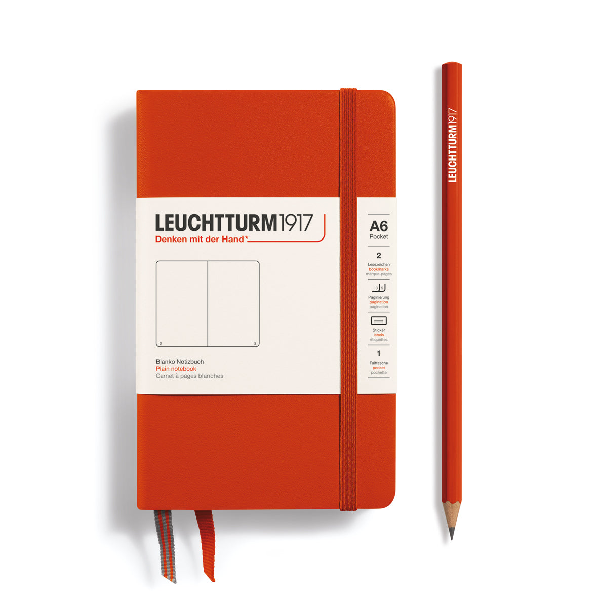 Fox Red Pocket A6 Classic Notebook (Hardcover)