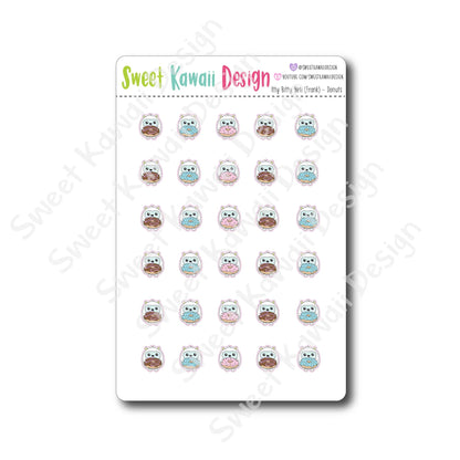 Kawaii Yeti (Frank) Donut Stickers