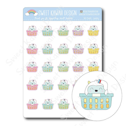 Kawaii Yeti Stickers - Laundry