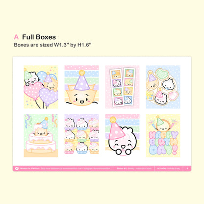 Birthday Party Weekly Sticker Kit (Hobonichi Cousin)