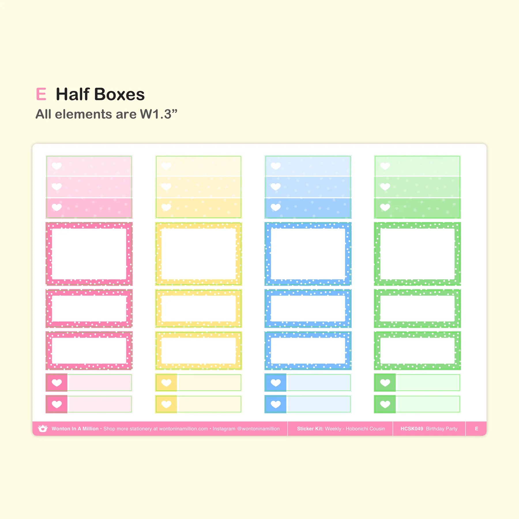 Birthday Party Weekly Sticker Kit (Hobonichi Cousin)