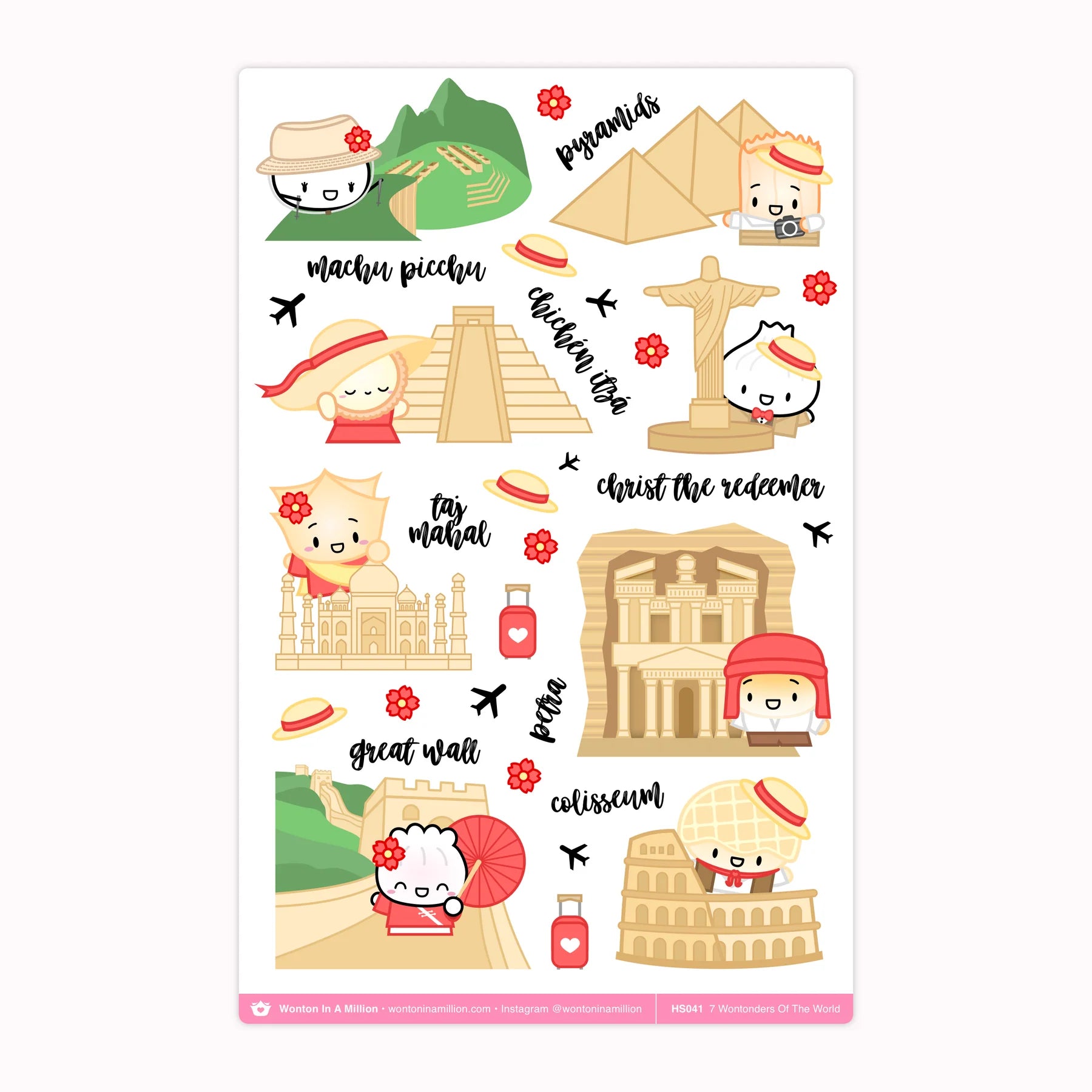 7 Wontonders Of The World Washi Stickers