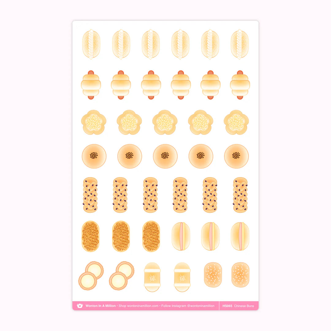 Buns, Buns, and Buns Washi Stickers