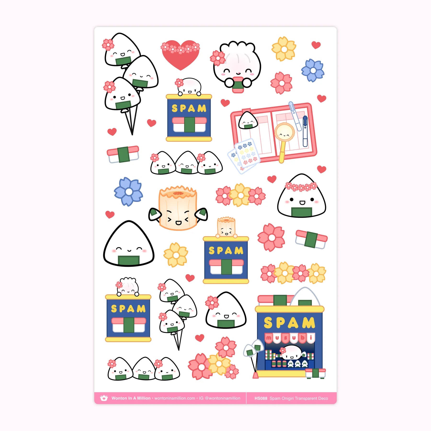 Spam Onigiri Deco Washi Stickers