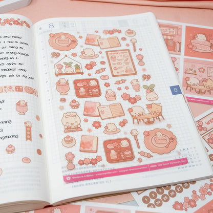 Café Sakura Deco Transparent Stickers