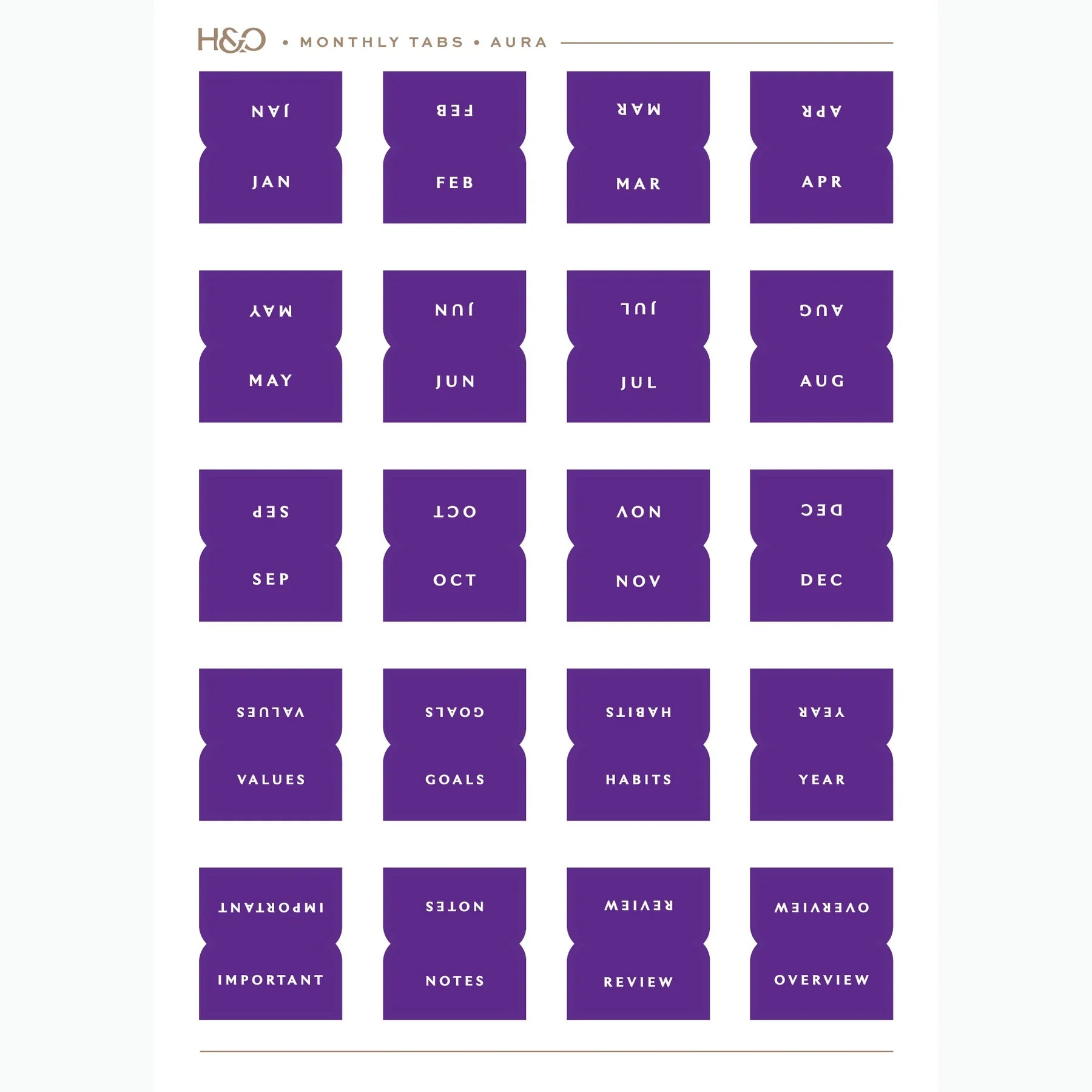 Monthly Tabs (Ships August 2026)