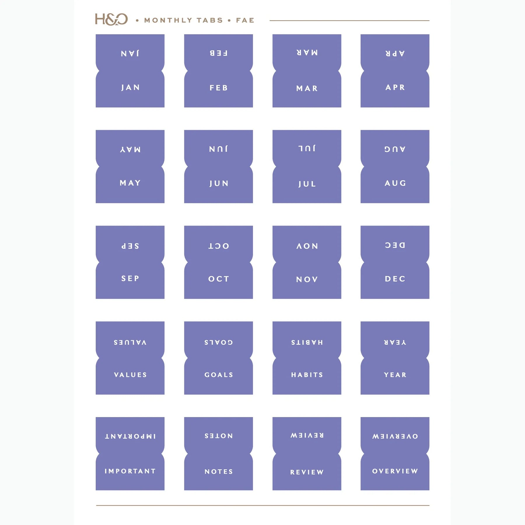 Monthly Tabs (Ships August 2026)