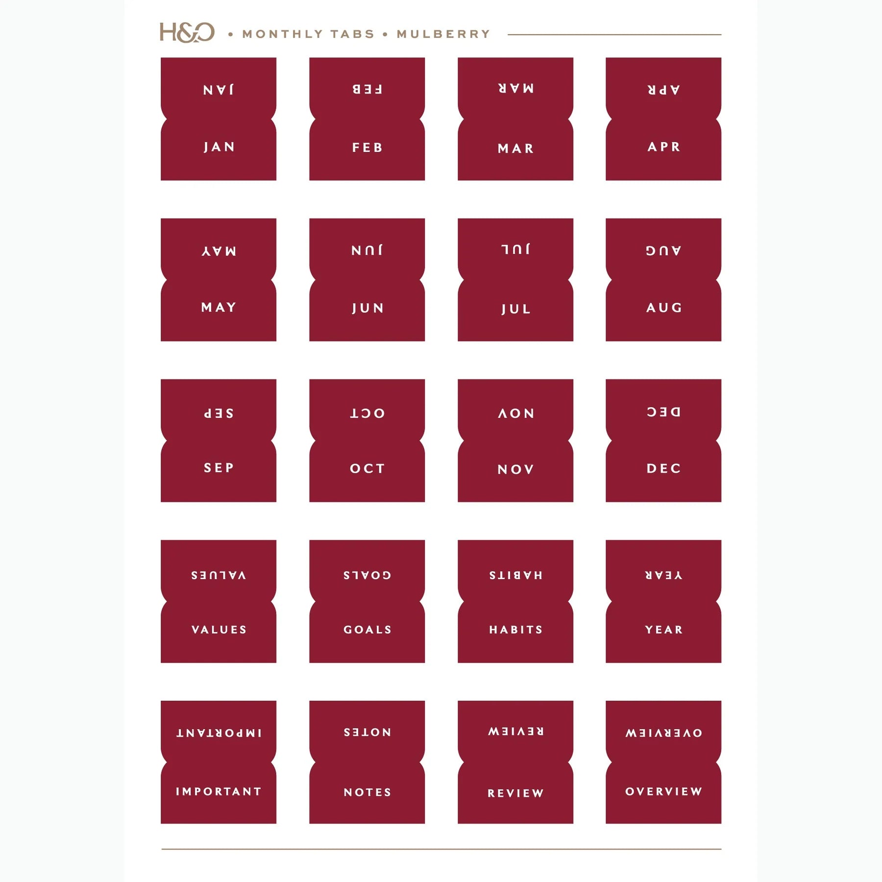 Monthly Tabs (Ships August 2026)