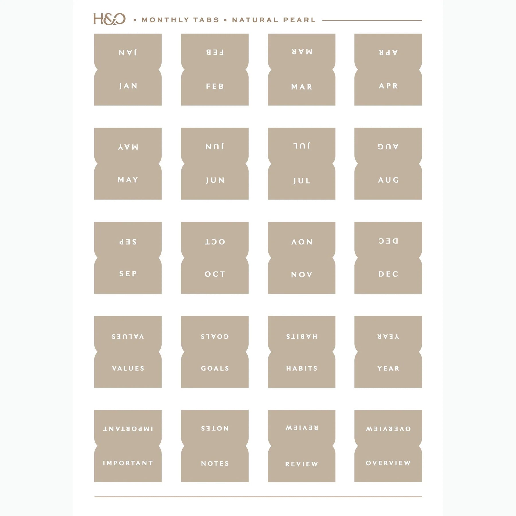 Monthly Tabs (Ships August 2026)