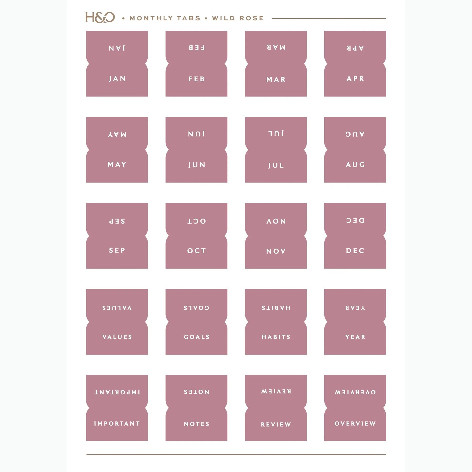 Monthly Tabs (Ships August 2026)