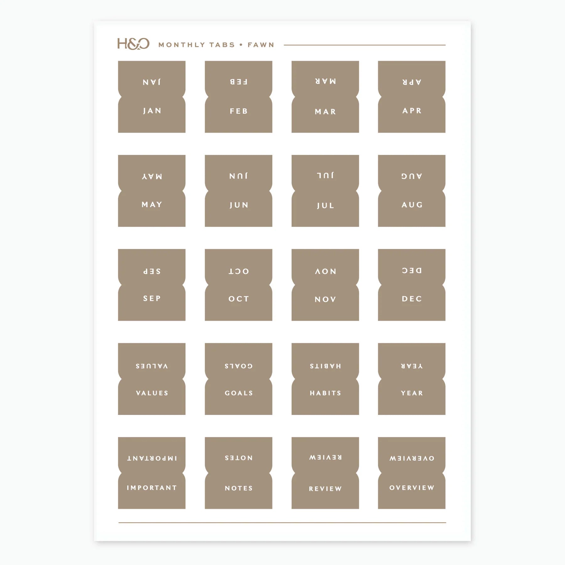 Monthly Tabs (Ships August 2026)