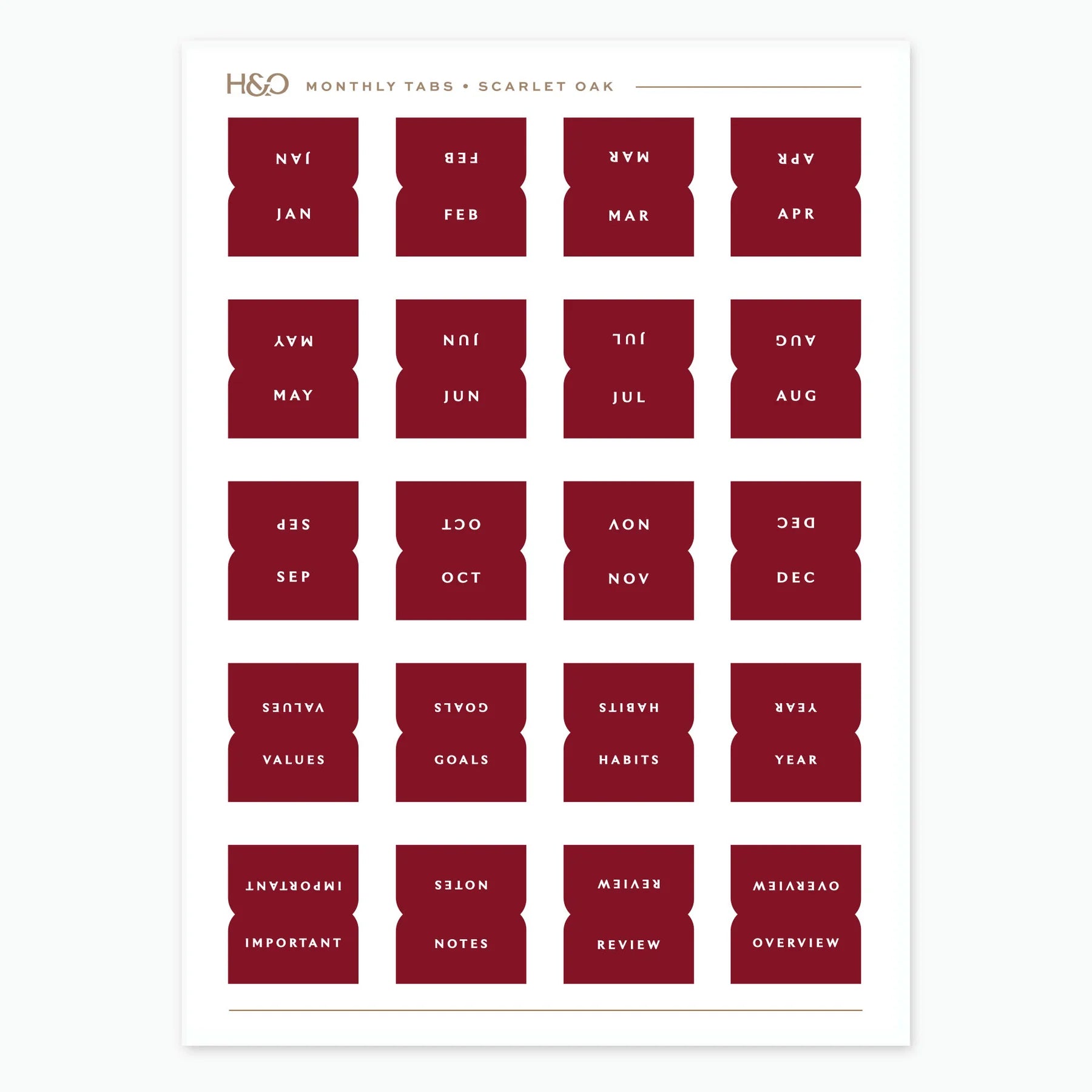 Monthly Tabs (Ships August 2026)