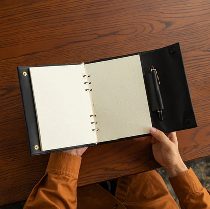 A5 Ring Binder with Pen Holder (Tochigi Leather)