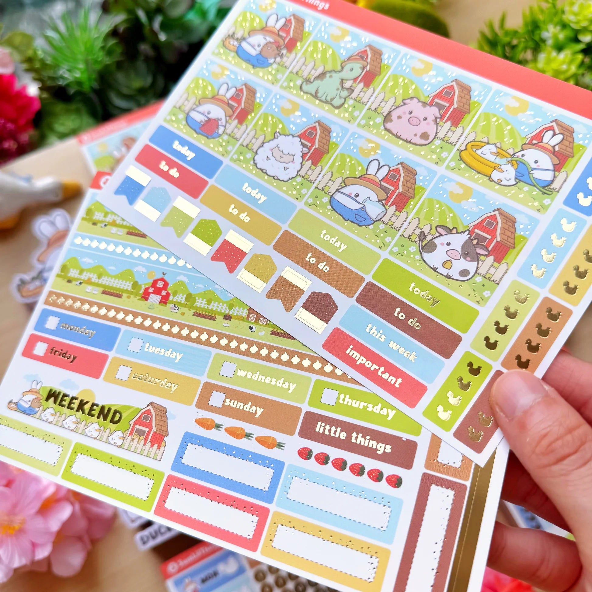 Hobonichi COUSIN -   Lil' Pasture Pals - Gold Foil