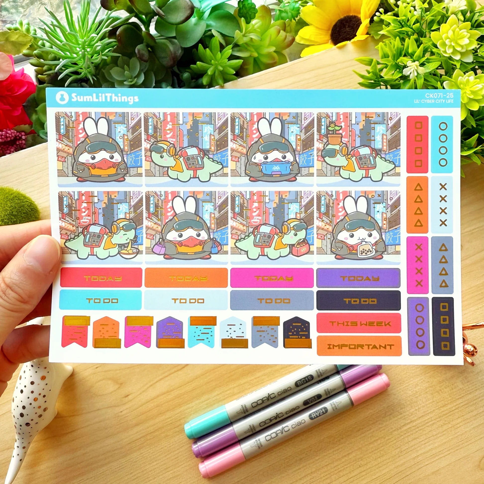 Hobonichi COUSIN - Lil' Cyber City Life - Holo Gold Foil