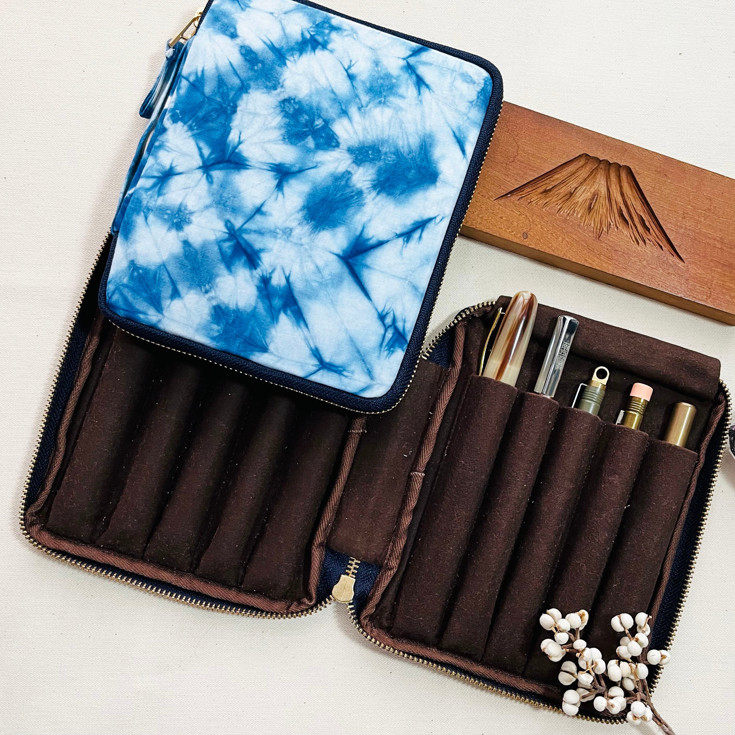 Blue Dye Indigo 10 Pen Case