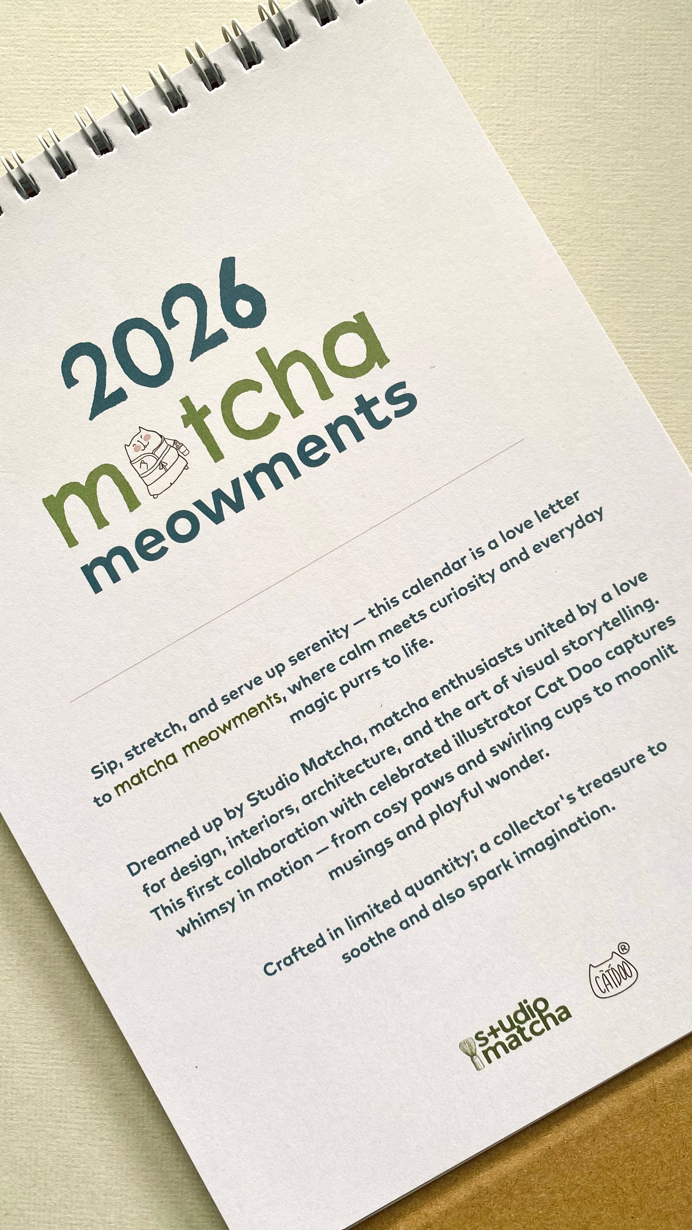 Catdoo X Studio Matcha 2026 Calendar
