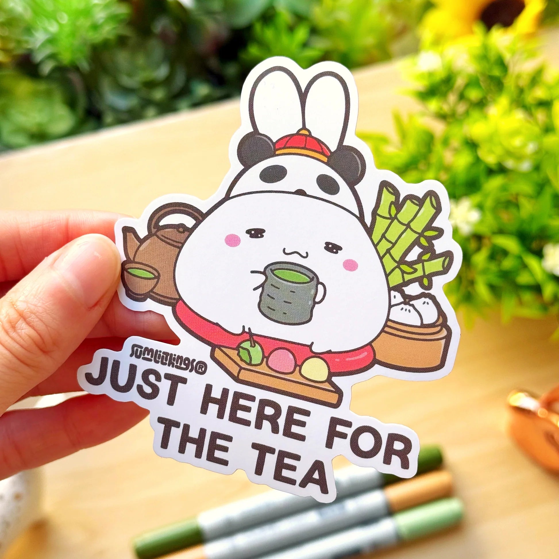 Vinyl Sticker - Just Here For the Tea