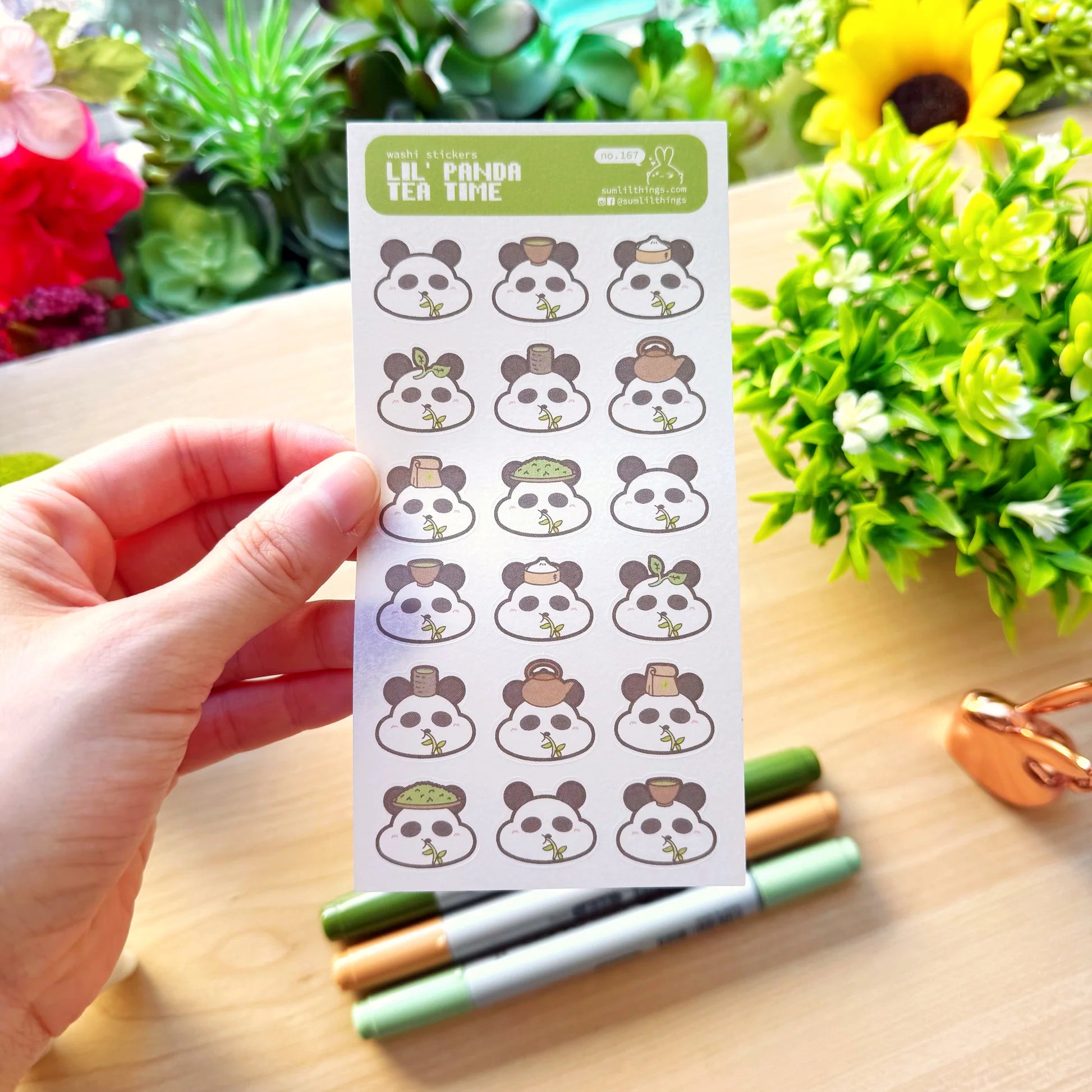 Washi Sticker - Lil' Panda Tea Time