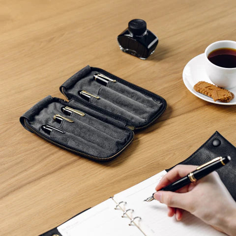 6-Slot Zip Pen Case (Tochigi Leather)