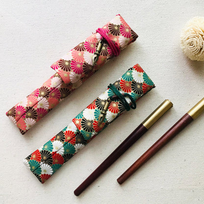 Kyokuhaku Japanese kiku pattern Pen Sleeve