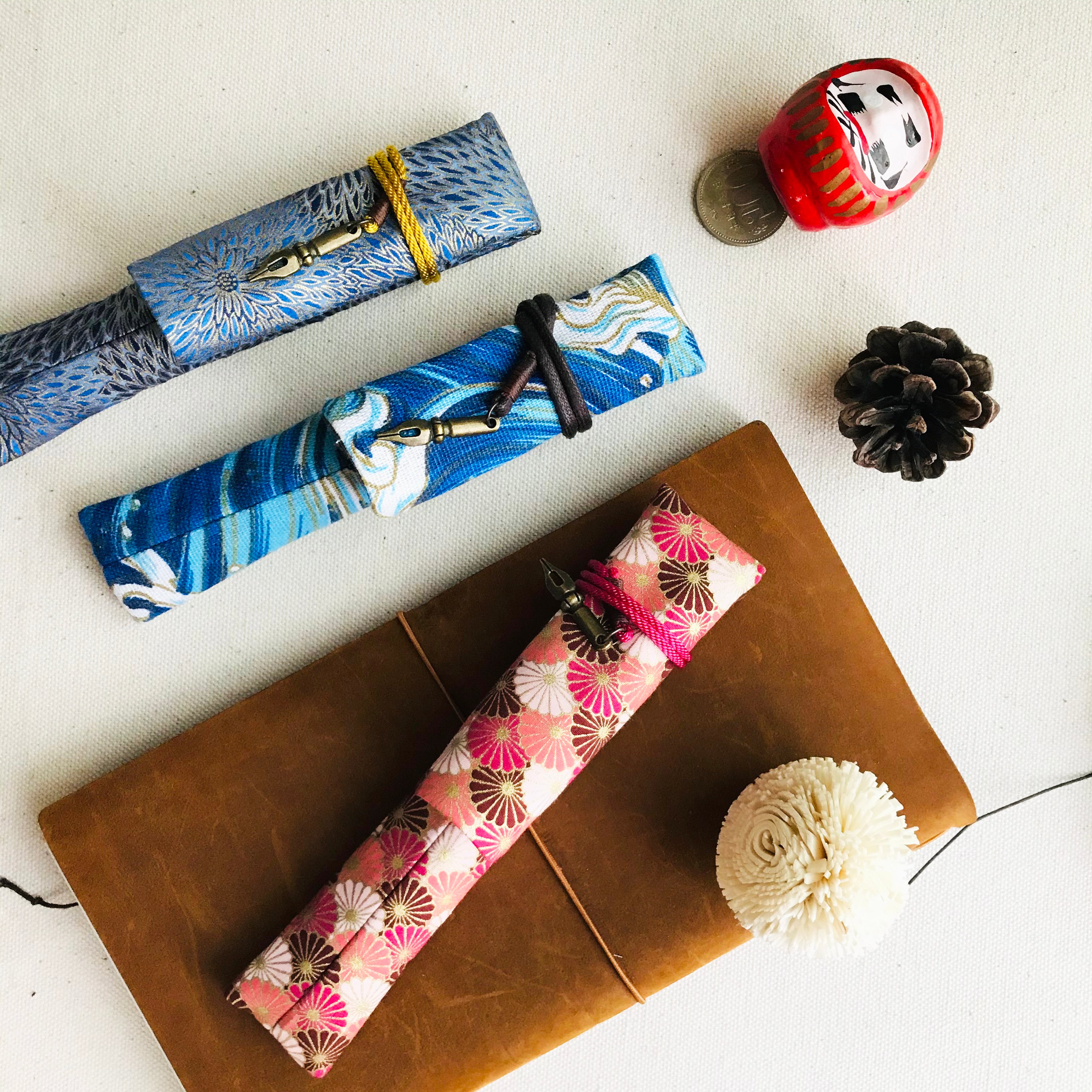 Kyokuhaku Japanese kiku pattern Pen Sleeve