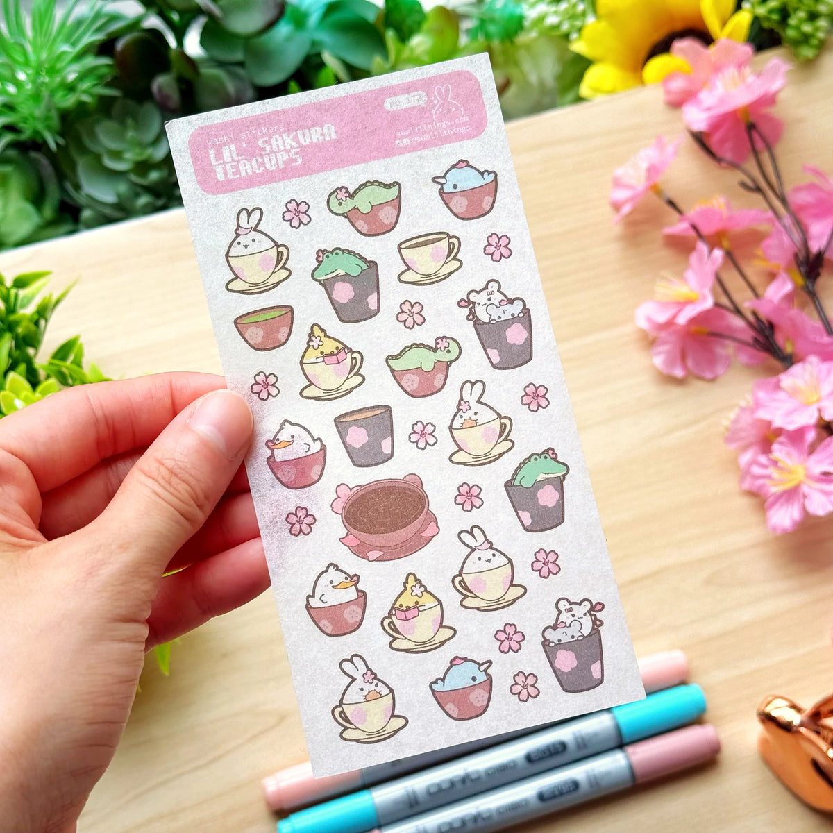 Washi Sticker - Lil' Sakura Teacups