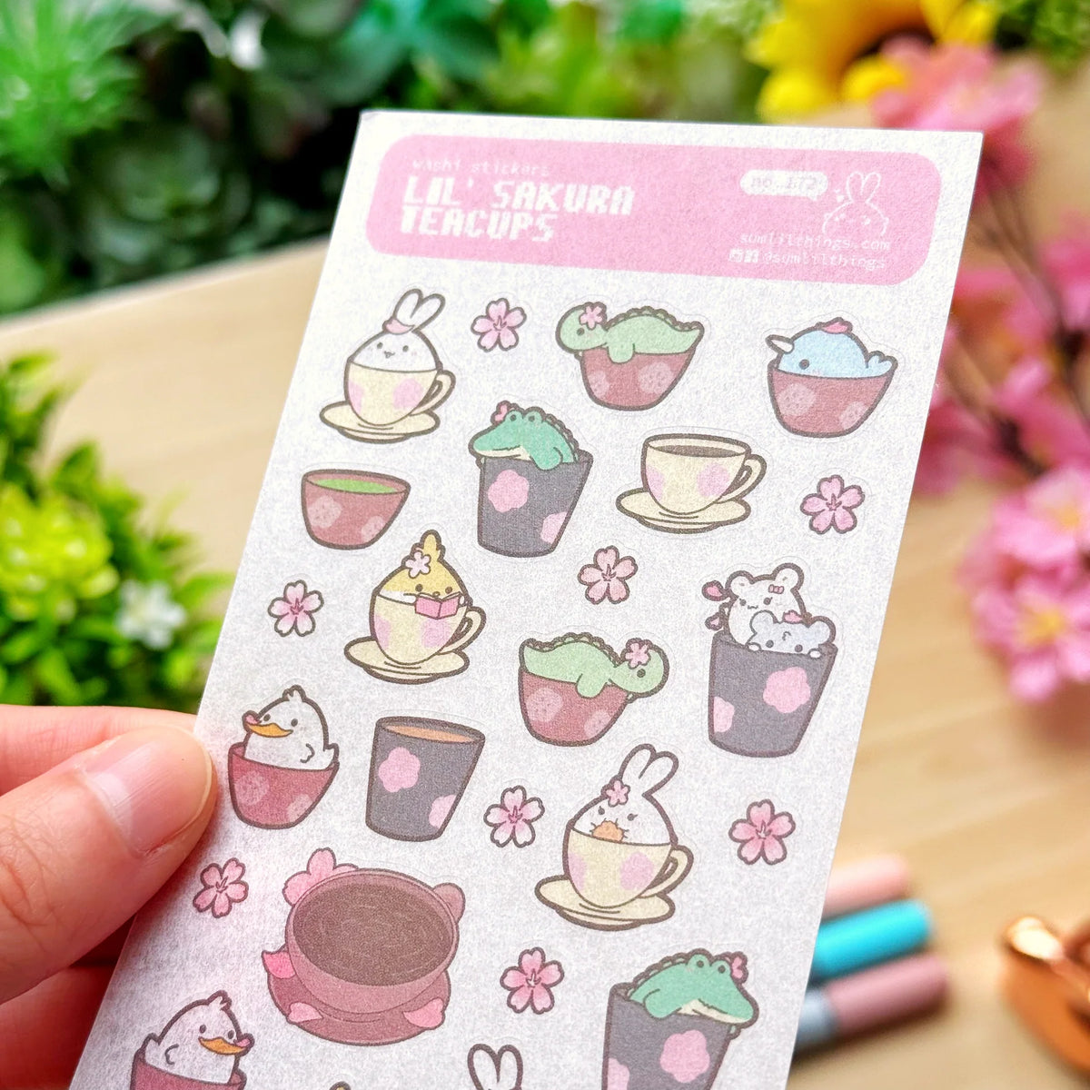 Washi Sticker - Lil' Sakura Teacups