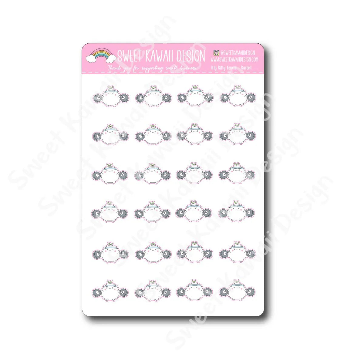 Kawaii Konnie Stickers - Barbell