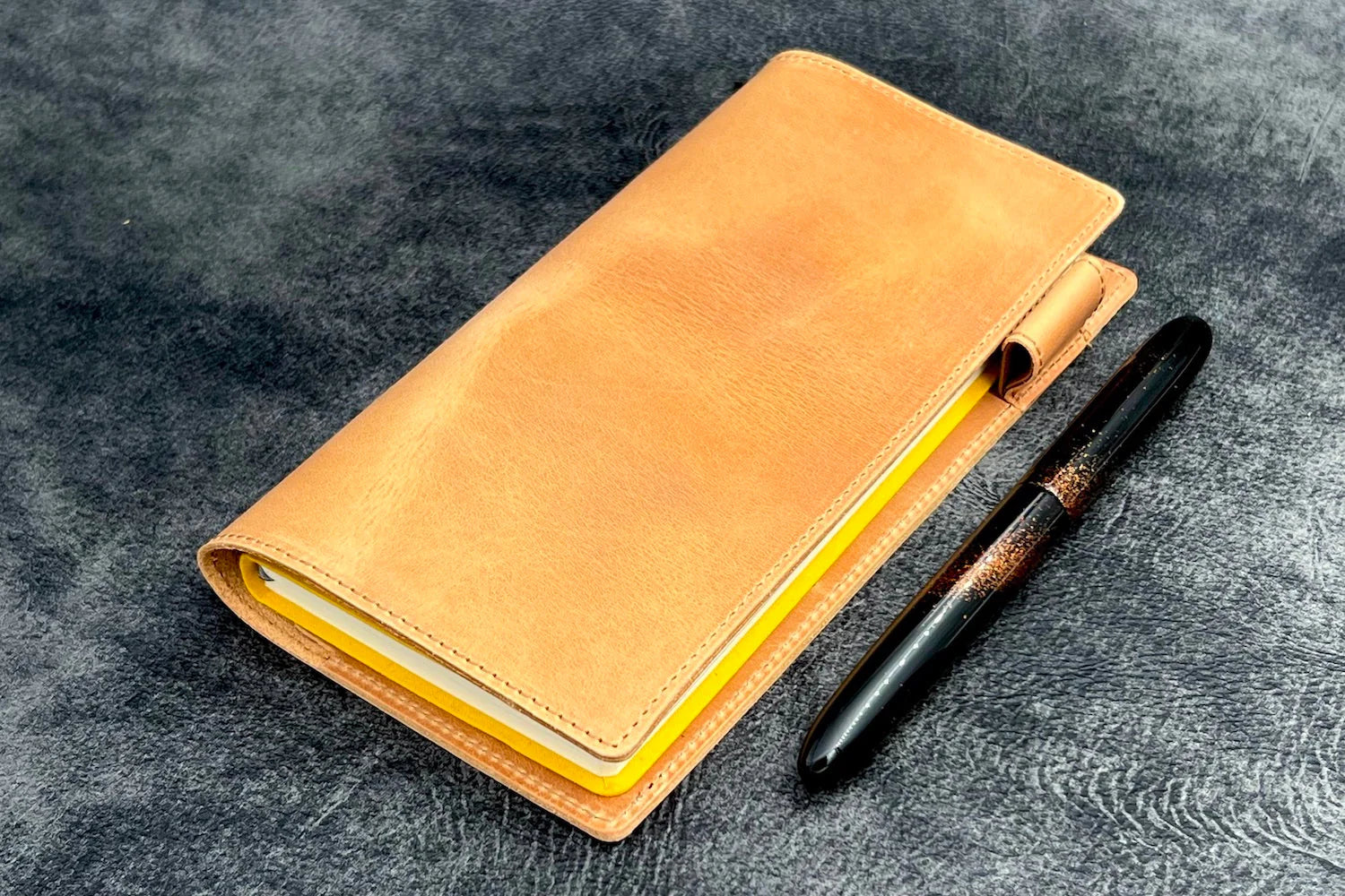 Leather Slim Hobonichi Weeks Planner Cover - Crazy Horse Honey Ochre