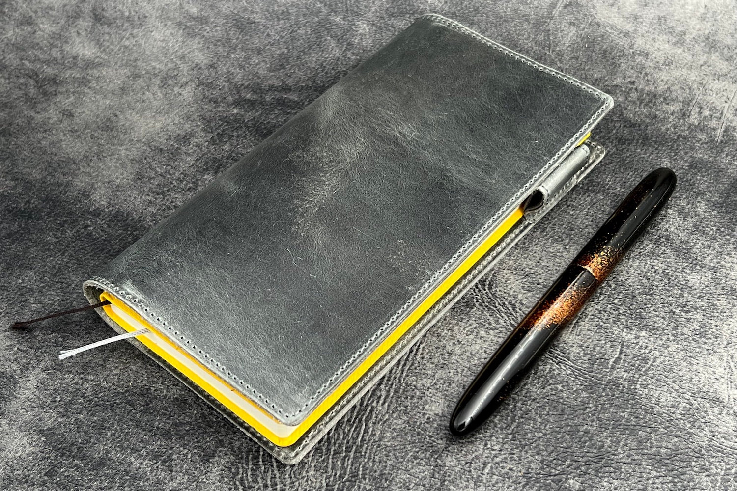 Leather Slim Hobonichi Weeks Planner Cover - Crazy Horse Smoky