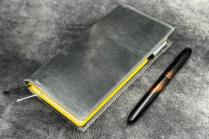 Leather Slim Hobonichi Weeks Planner Cover - Crazy Horse Smoky