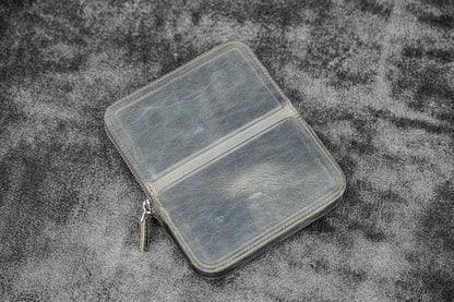 Leather Magnum Opus 6 Slots Hard Pen Case with Removable Pen Tray - Crazy Horse Smoky