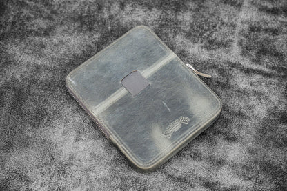 Leather Magnum Opus 6 Slots Hard Pen Case with Removable Pen Tray - Crazy Horse Smoky