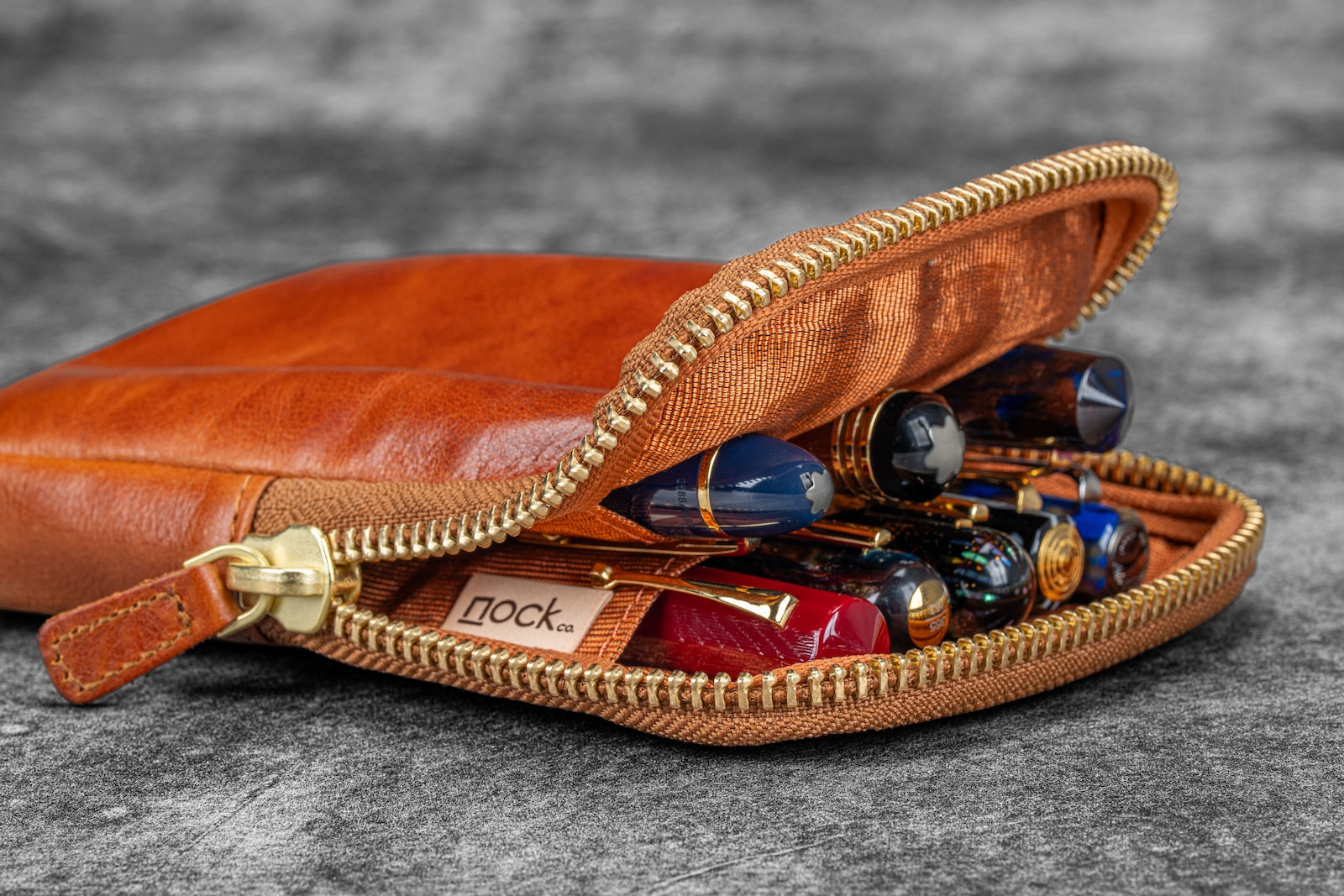 Legacy Collection Galen X Nock Co Leather Sinclair Pen Case  - Deep Cognac