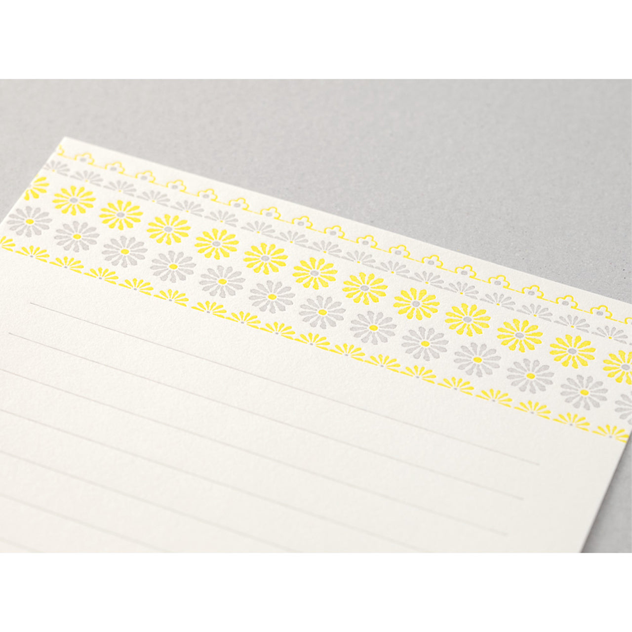 Letterpress Flower Line Yellow