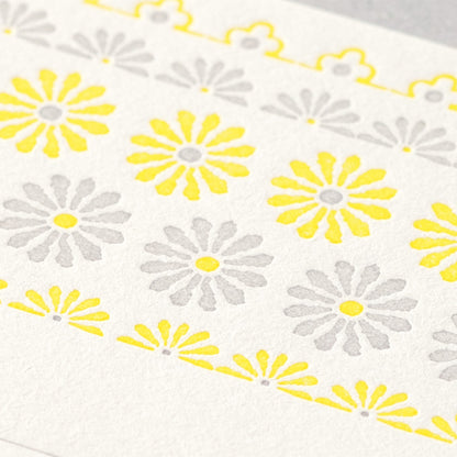 Letterpress Flower Line Yellow