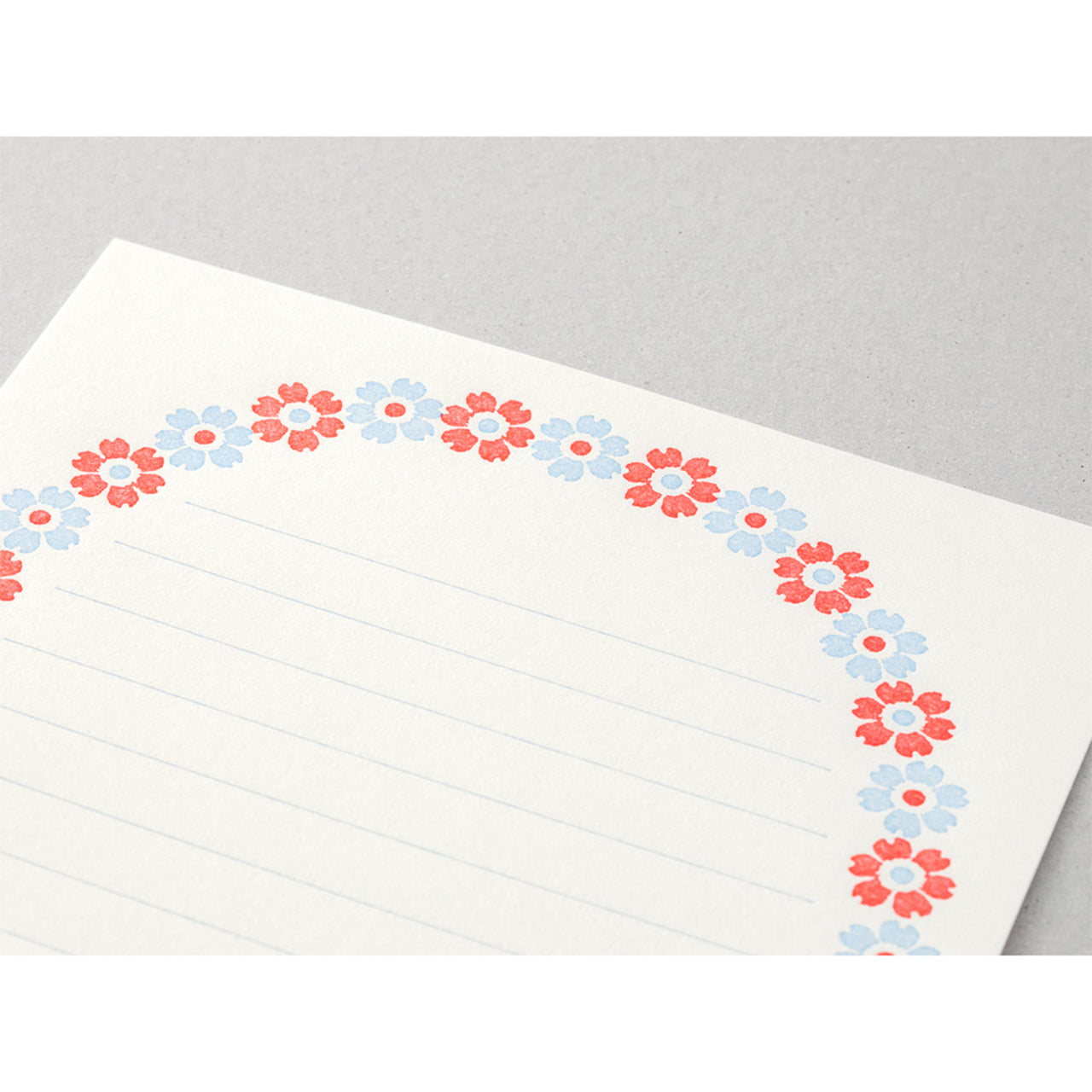 Letterpress Flower Frame Light Blue