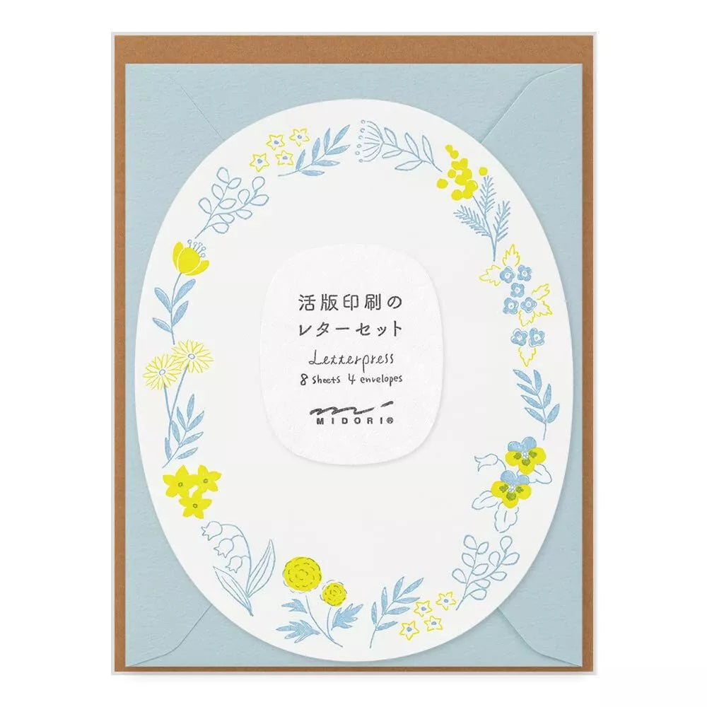 Letterpress Die-cut Wreath Blue