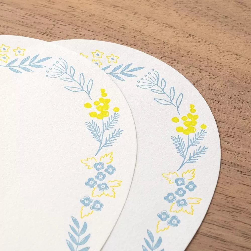 Letterpress Die-cut Wreath Blue