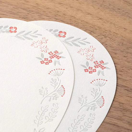 Letterpress Die-cut Wreath Red