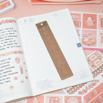 Café Sakura Rose Gold Debossed Ruler