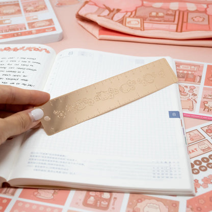 Café Sakura Rose Gold Debossed Ruler