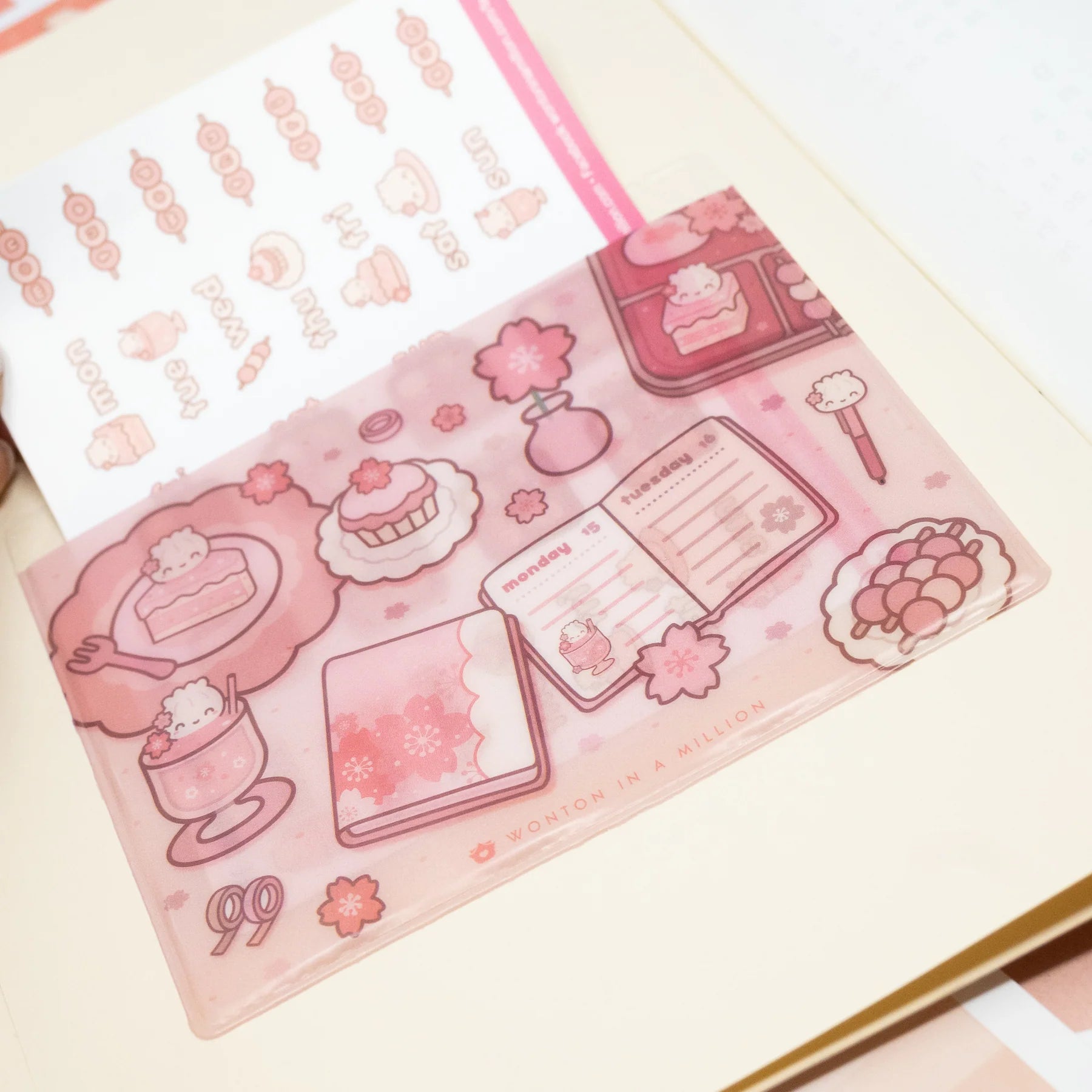 Café Sakura Adhesive Storage Pocket