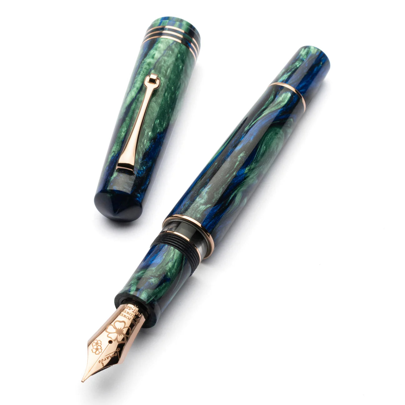 Momento Zero Grande 2.0 Fiordaliso Blue (#8 Gold Special Floral Nib)